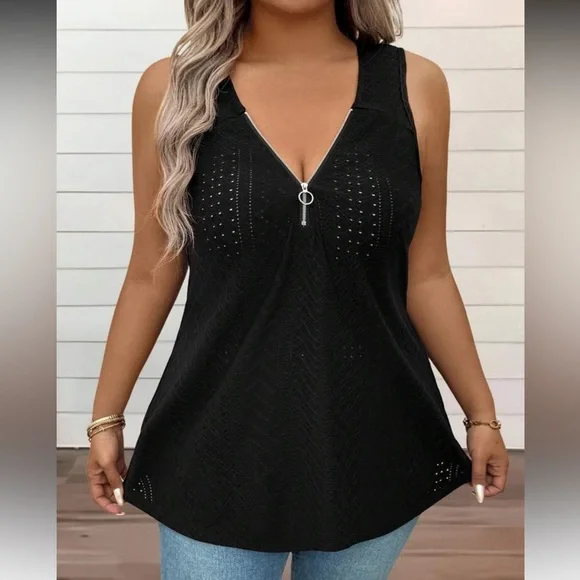 Pink Sleeveless Top with Zipper Detail